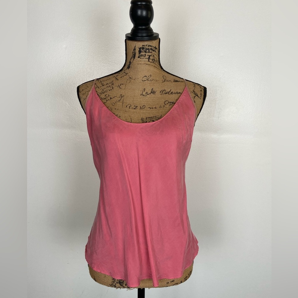 Victoria's Secret Cami Tank Pajama Top Size‎ L Pink Sexy Cupro Adjustable Strap